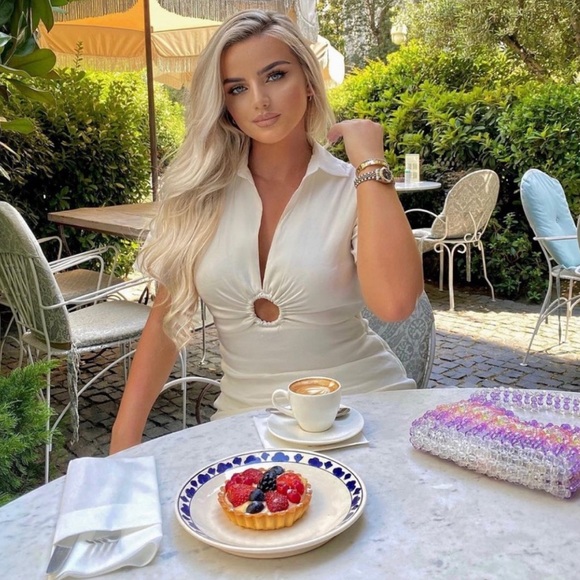 Blogger’s Favorite 🤩 NWT Zara Oyster White Ring Detail Preppy Mini Dress - Picture 4 of 15